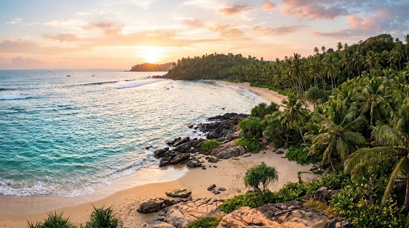 Rock Fort Beach Resort Unawatuna - Pristine Oceanfront Beach and Sunset Horizon